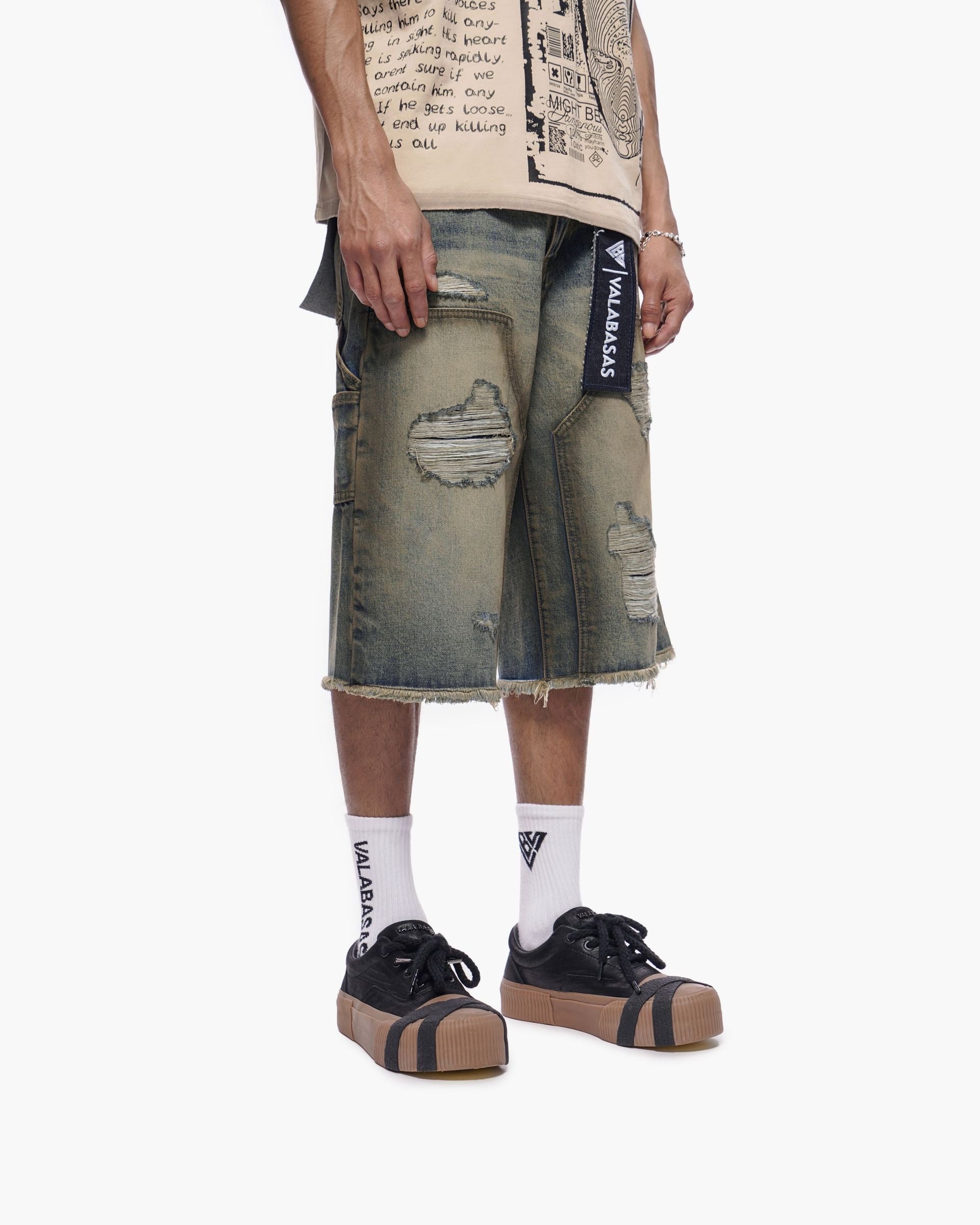 Valabasas "REVOLT" BAGGY DENIM SHORTS-thumbmail-6