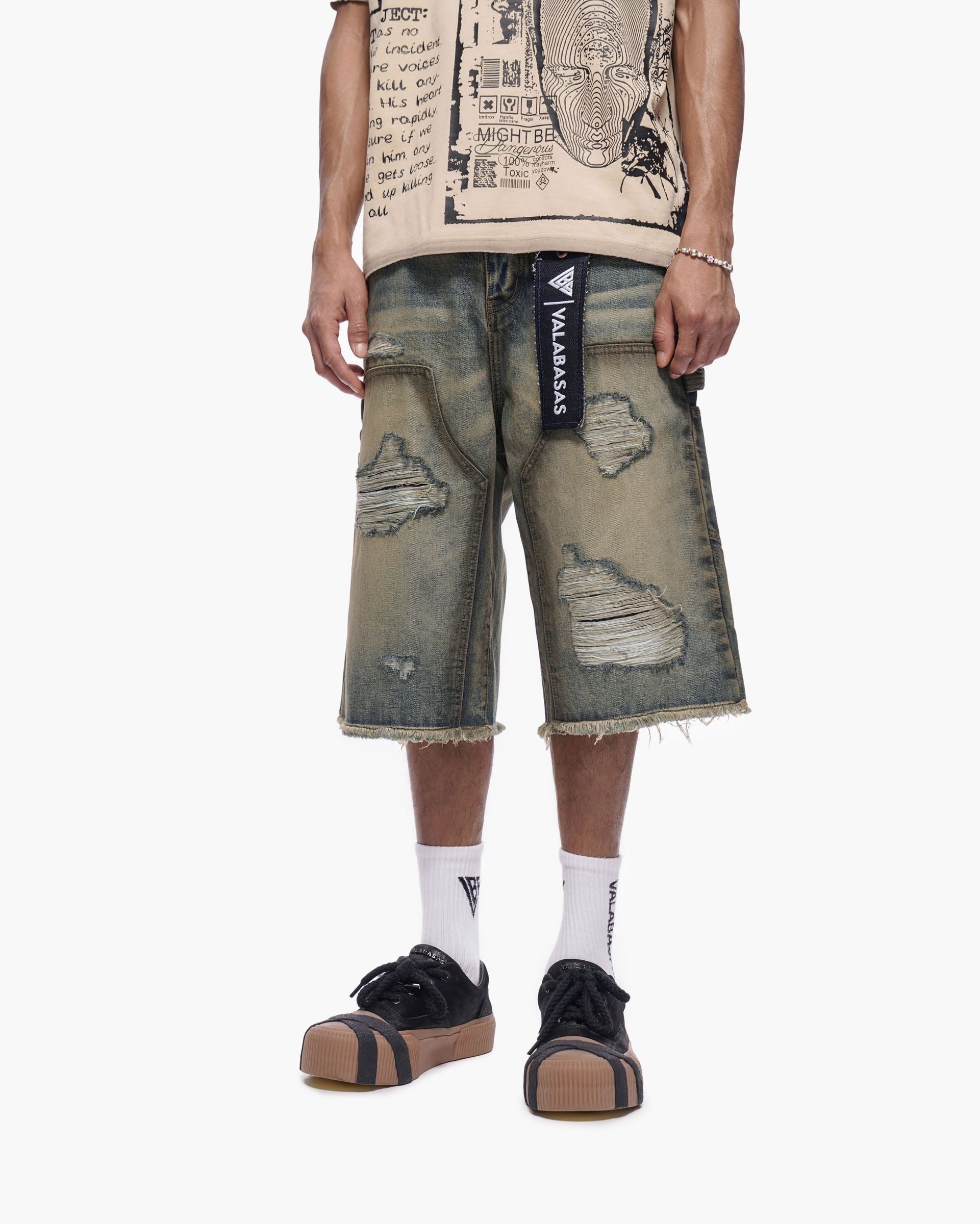 Valabasas "REVOLT" BAGGY DENIM SHORTS-thumbmail-7
