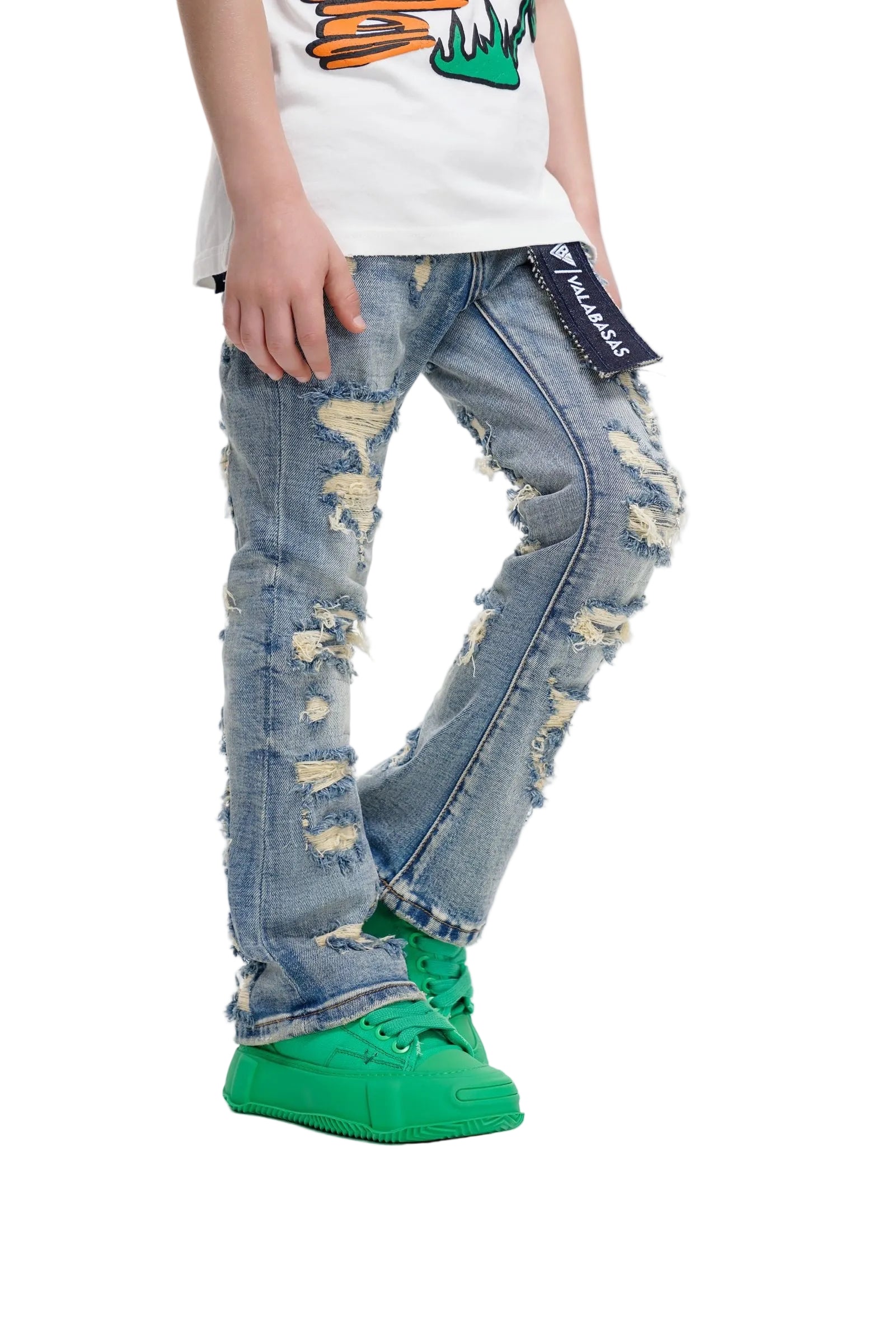 "BREACH" KIDS STACKED DENIM