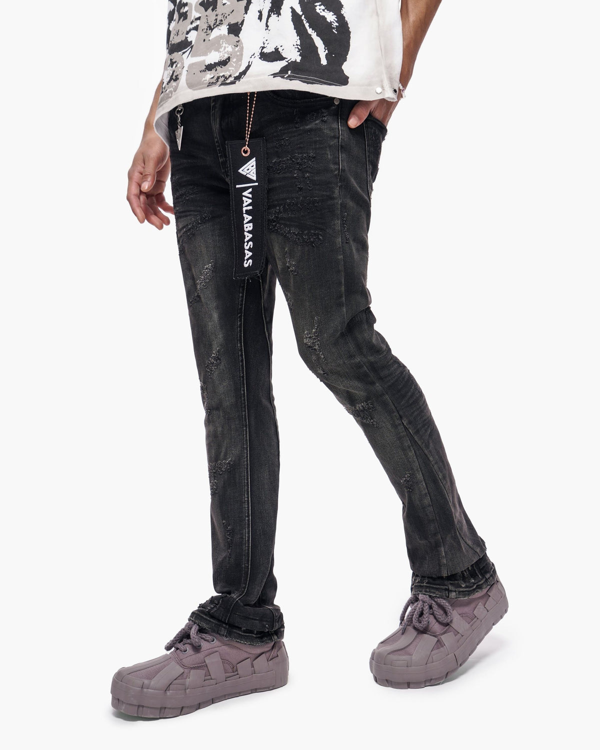 Wired Black Wash Stacked Jeans
