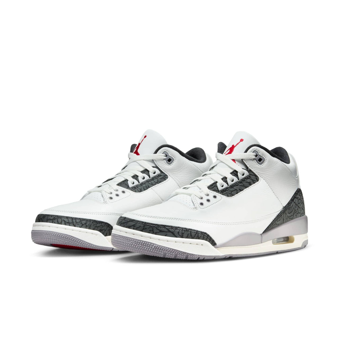 Air Jordan Footwear 7.5 / SUMMIT WHITE/FIRE RED-CEMENT GREY-BLACK Air Jordan 3 Retro