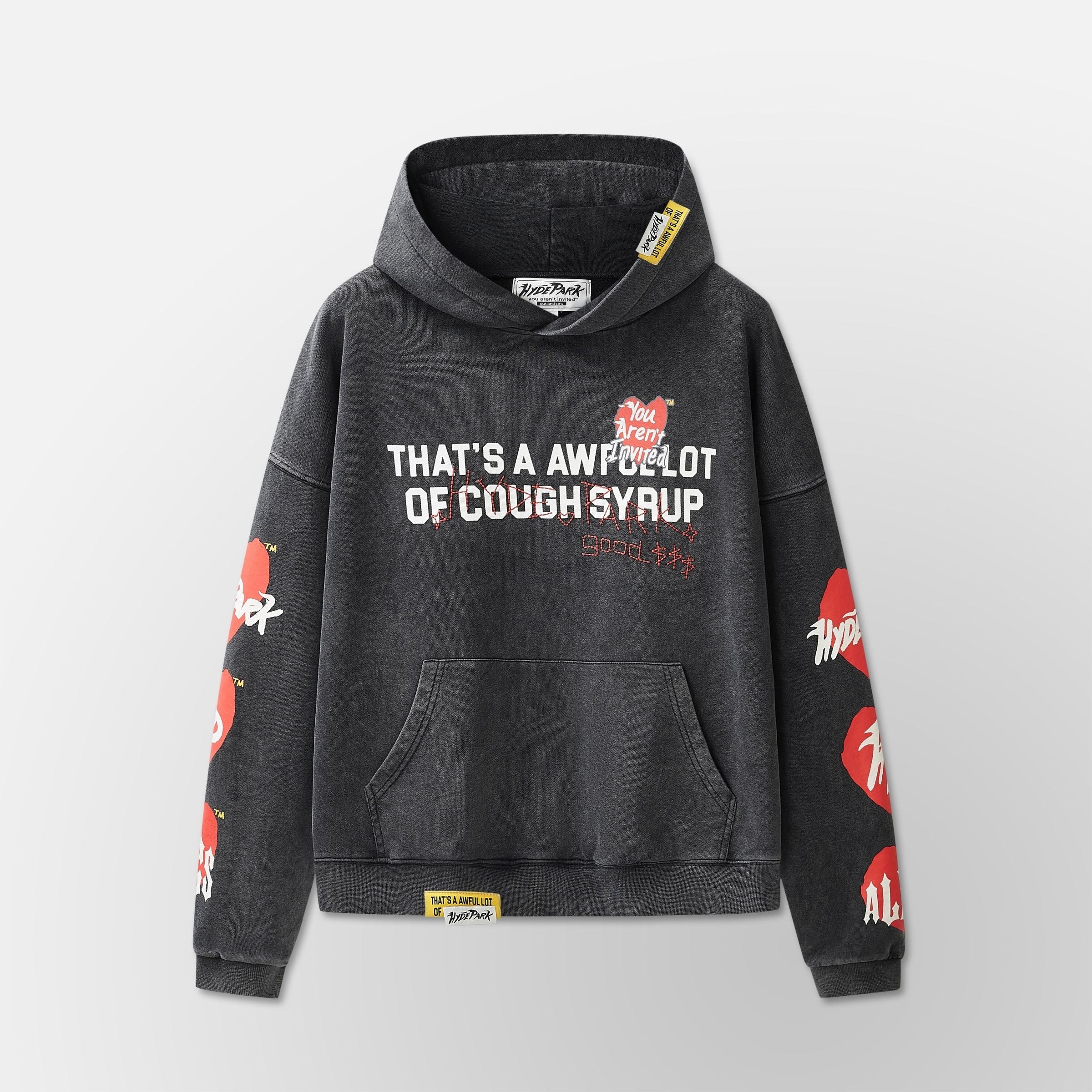 Front Studio View of the You Aren't ALOCS Hyde Park Hoodie in Black