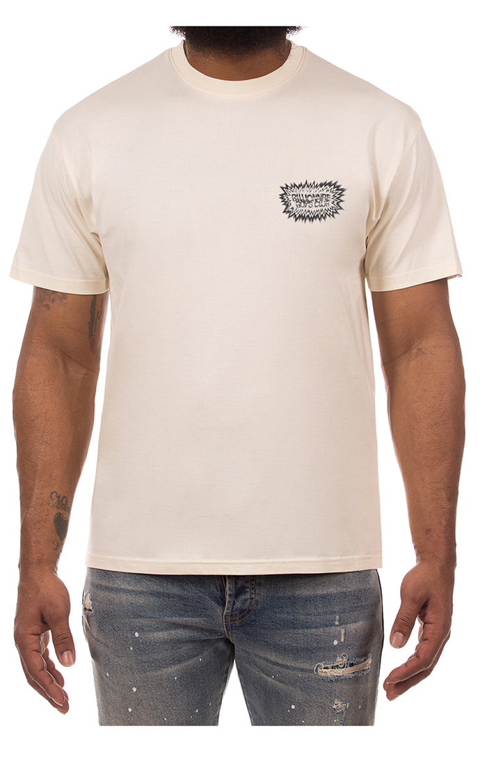 Front View of the Billionaire Boys Club BB Burst SS Tee in winter white