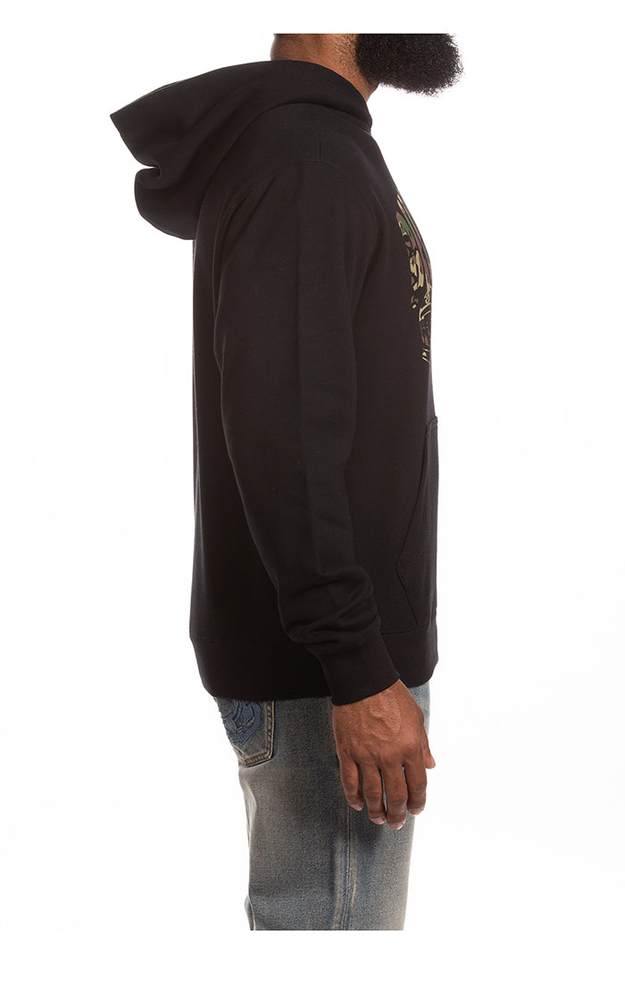 Right Side View of the Billionaire Boys Club BB Camo Hoodie in Black