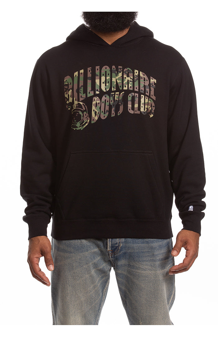 Front View of the Billionaire Boys Club BB Camo Hoodie in Black