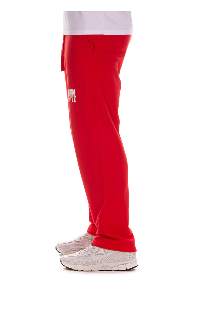 Left Side View of the Billionaire Boys Club BB Camp Sweatpants (Oversize Fit) in Red