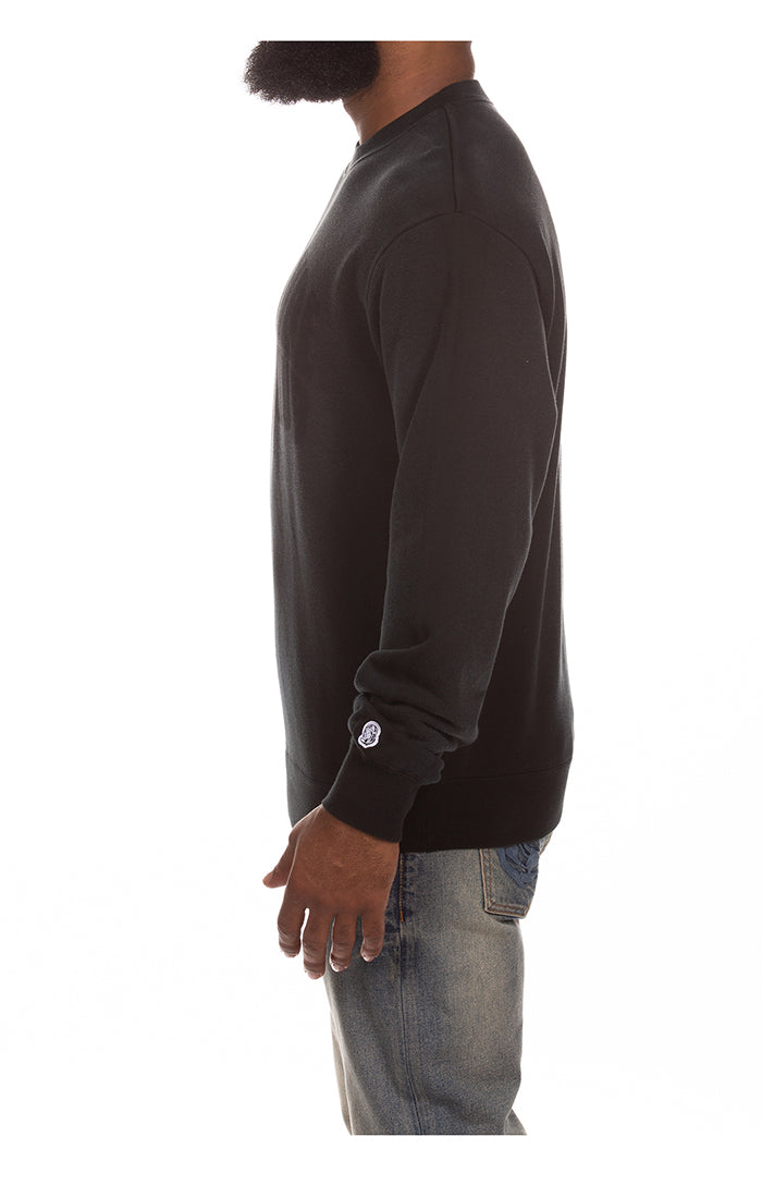 Left View of the Billionaire Boys Club BB Curve Faded Sweatshirt in Black