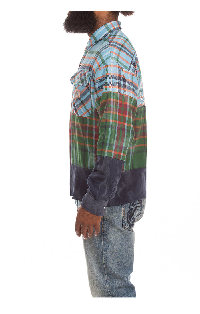 Left View of the Billionaire Boys Club Curve LS Woven 