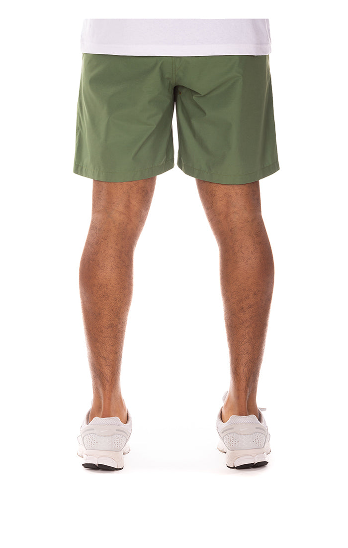 Back View of Billionaire Boys Club Curve Shorts in Green - Men's Shorts