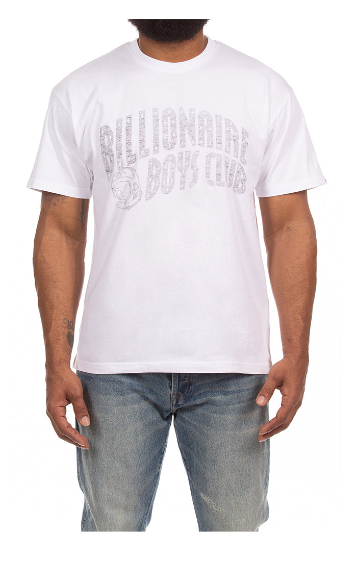 Front View of the Billionaire Boys Club Curve SS Knit in White