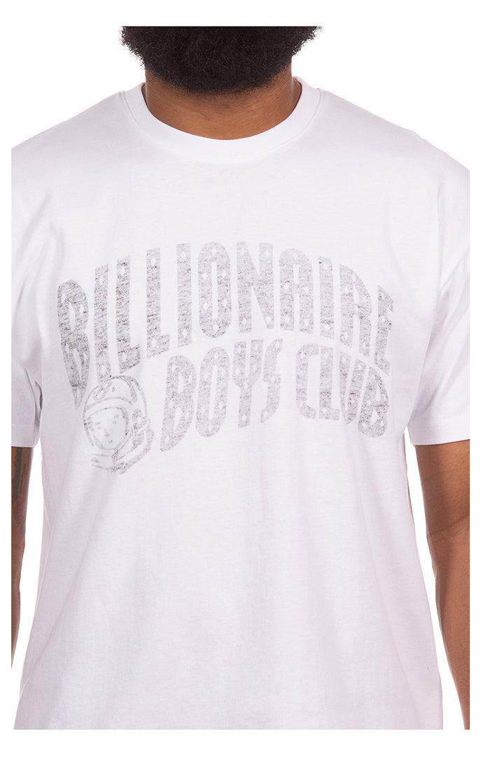 Front Close Up View of the Billionaire Boys Club Curve SS Knit in White