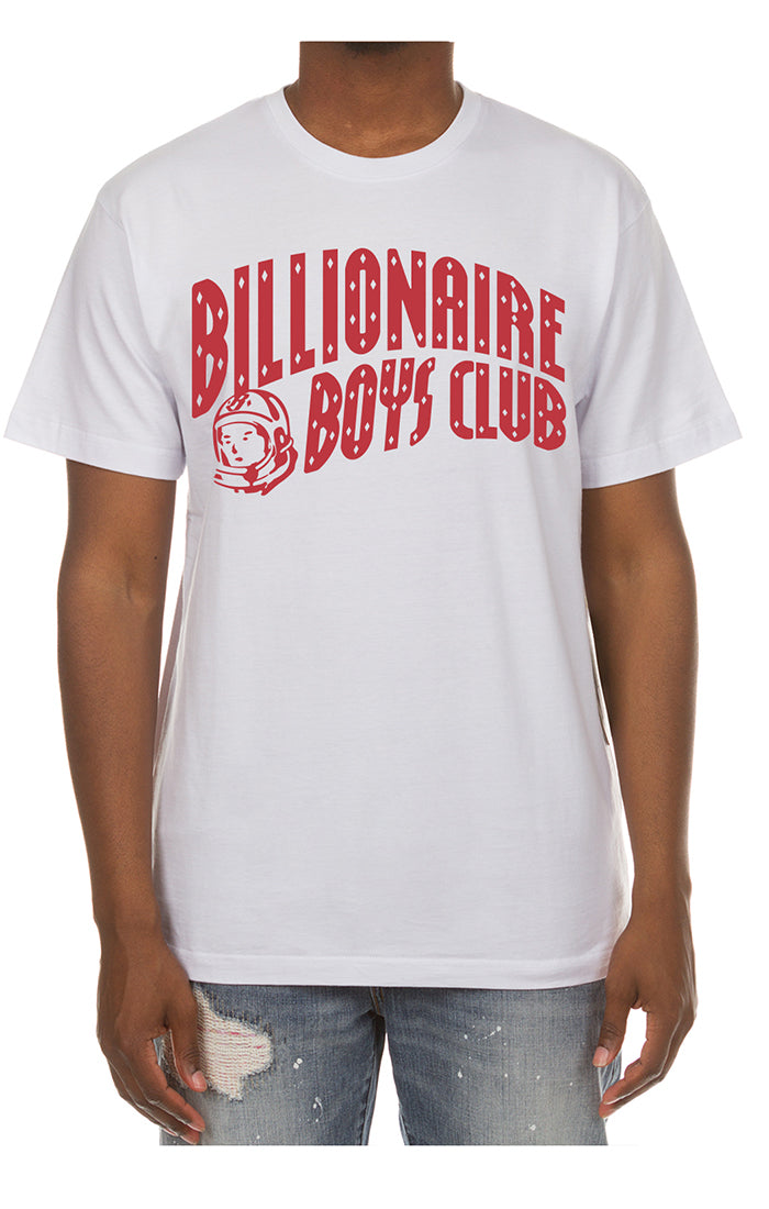Front View of the Billionaire Boys Club Curve SS Tee in White 