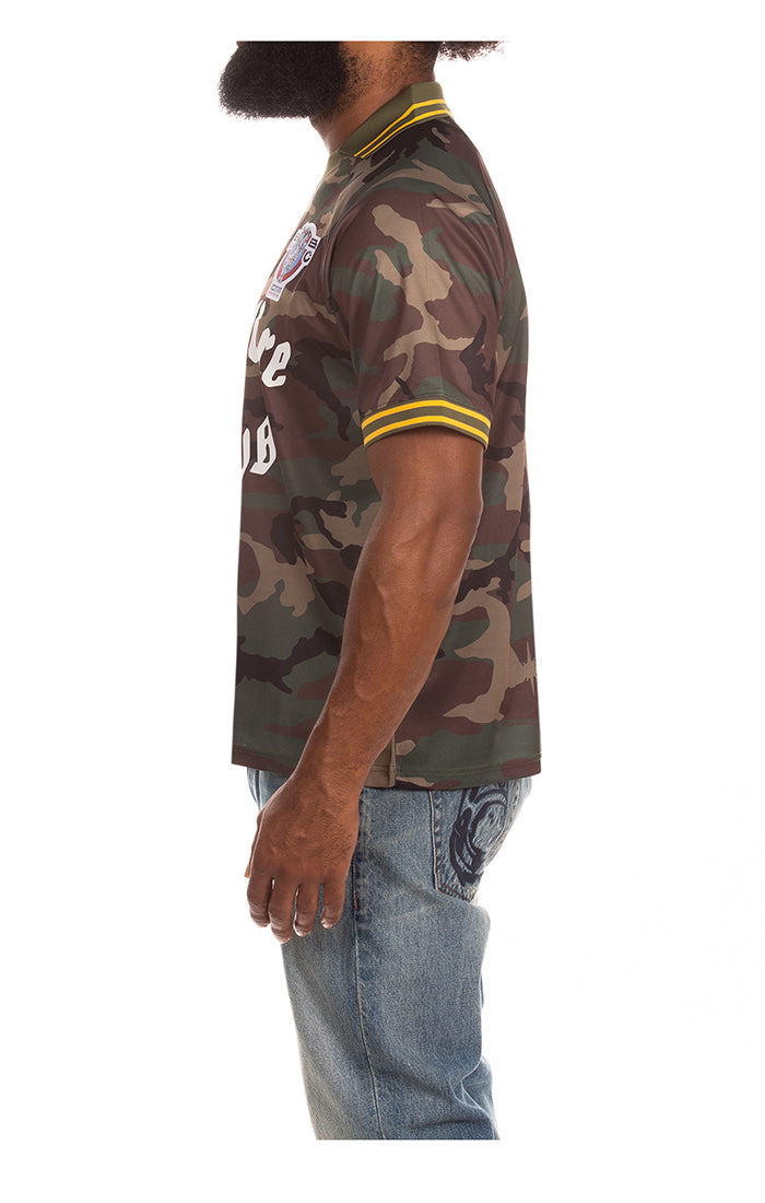 Left Side View of the Billionaire Boys Club BB FC SS Knit in Kelp