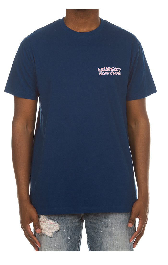 Front View of the Billionaire Boys Club BB Flyer SS Tee in Navy Peony