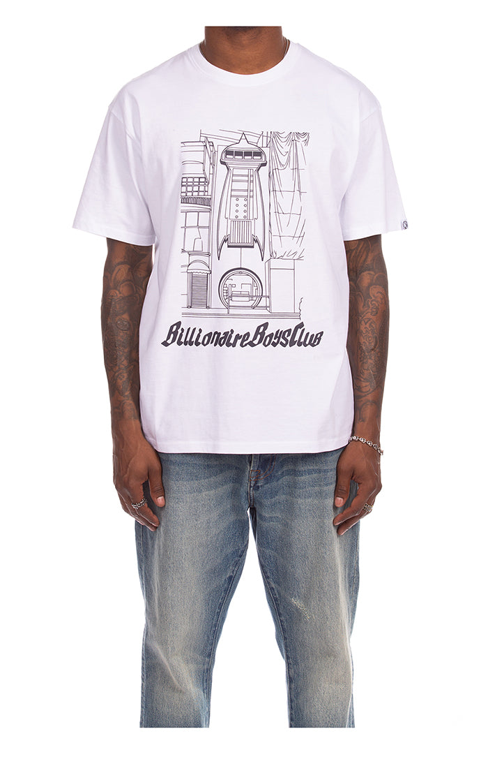 Front View of the Billionaire Boys Club Handcrafted SS Tee in White
