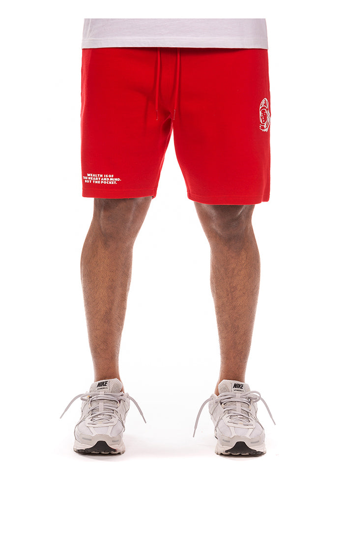 Front view of Billionaire Boys Club BB Helmet Shorts in Red - Men's Shorts