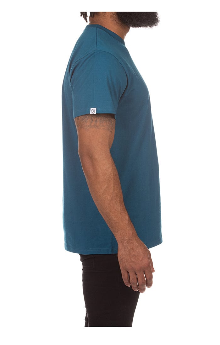 Right View of the Billionaire Boys Club BB Small Arch SS Knit in moroccan blue