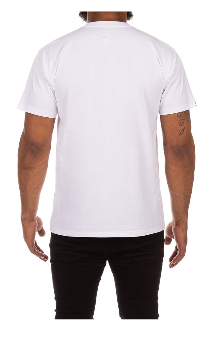 Back View of the Billionaire Boys Club BB Small Arch SS Knit in white