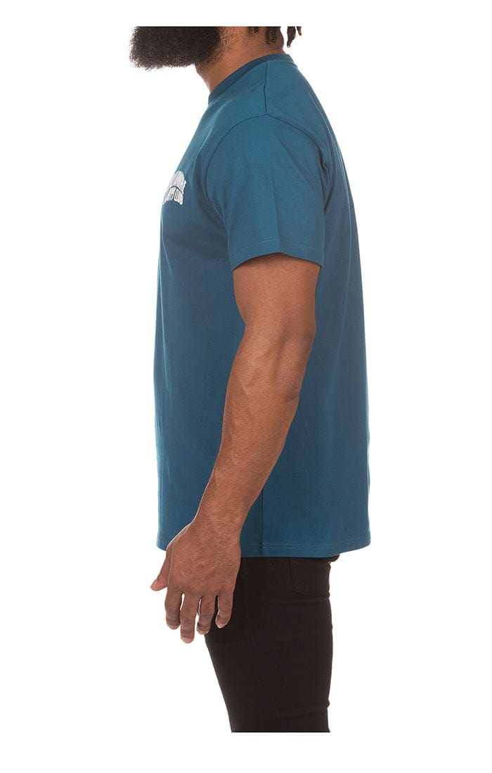 Left View of the Billionaire Boys Club BB Small Arch SS Knit in moroccan blue