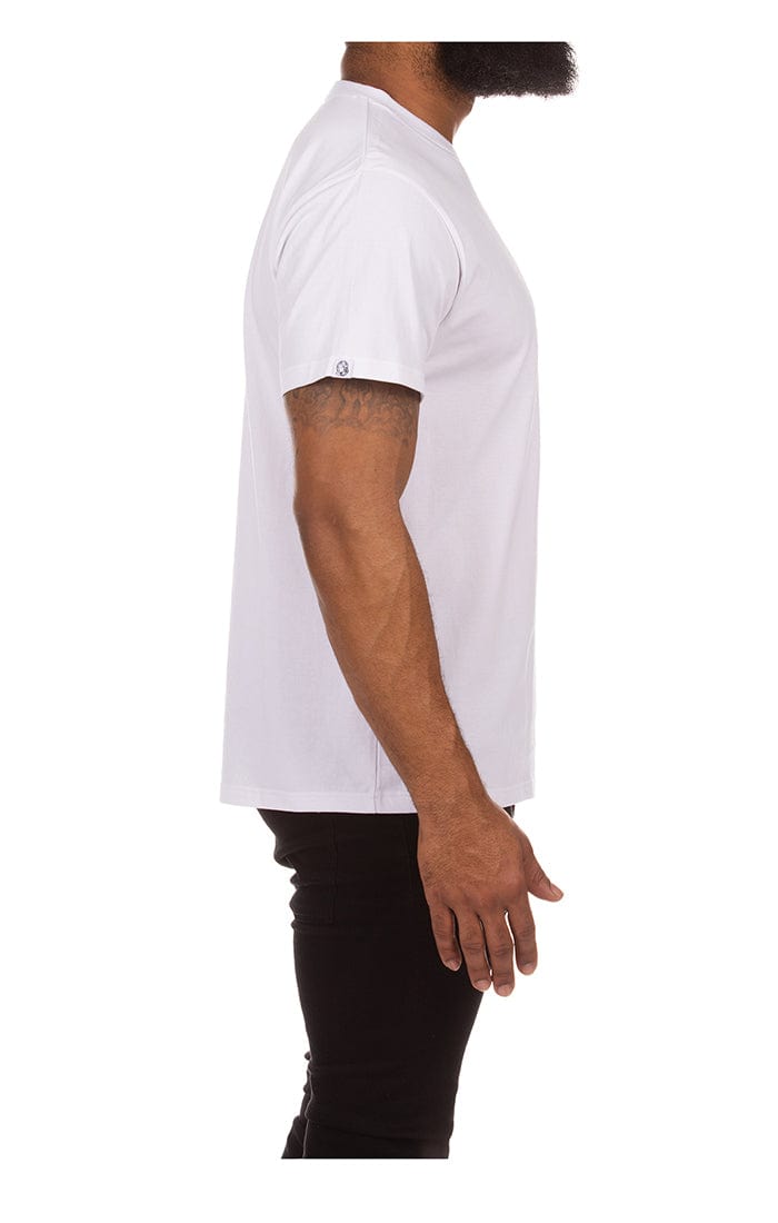 Left View of the Billionaire Boys Club BB Small Arch SS Knit in white