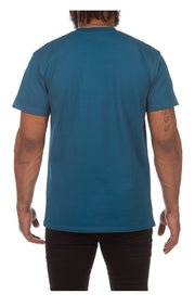 Back View of the Billionaire Boys Club BB Small Arch SS Knit in moroccan blue