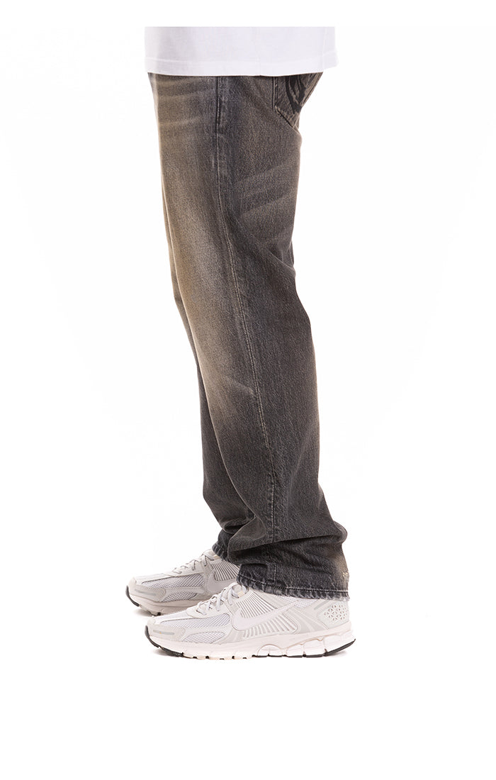Left Side View of the Billionaire Boys Club BB Mercer Jeans (Heart Fit) in Quattro Black