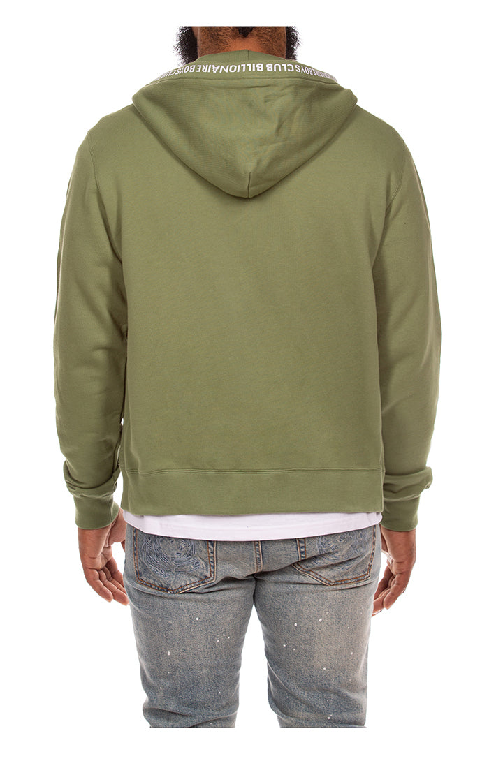 Back View of the Billionaire Boys Club bb mind hoodie in Vineyard Green