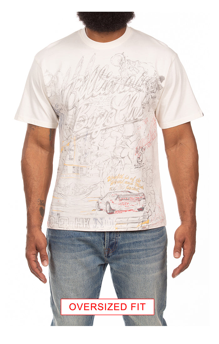 Front View of the Billionaire Boys Club Sketch SS Knit Tee
