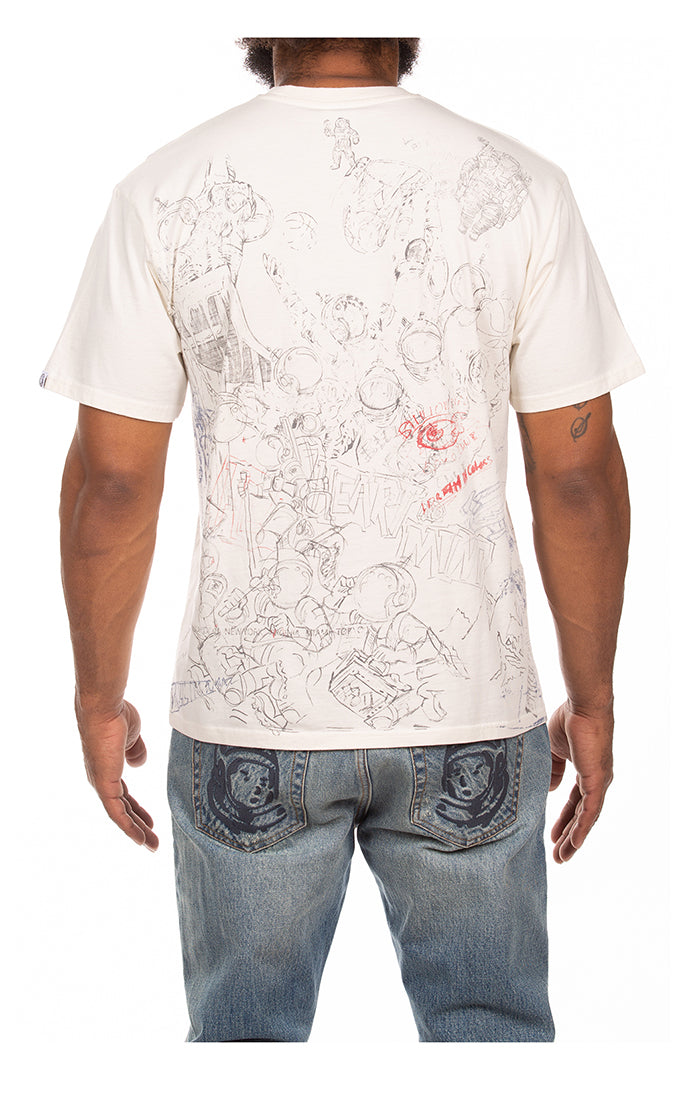 Back View of the Billionaire Boys Club Sketch SS Knit Tee