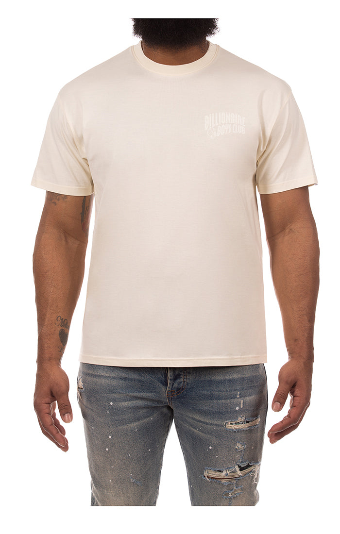 Front View of the Billionaire Boys Club BB Small Curve SS Knit in winter white
