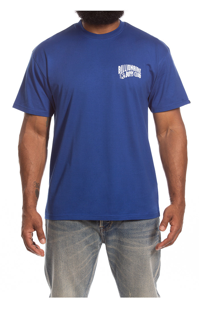 Front View of the Billionaire Boys Club BB Small Curve SS Knit in Sodalite Blue