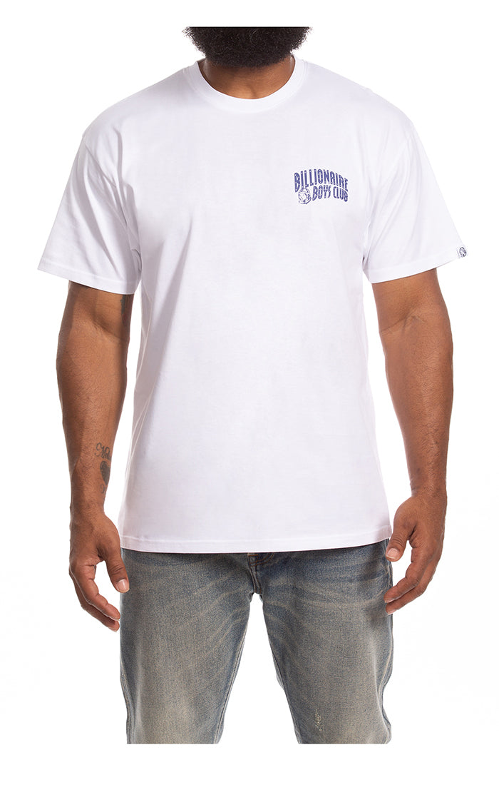 Front View of the Billionaire Boys Club BB Small Curve SS Knit in White