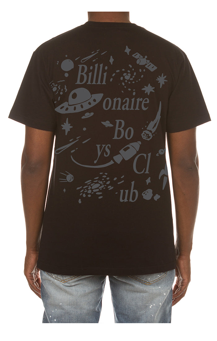 Back View of the Billionaire Boys Club BB Solar System SS Tee in Black