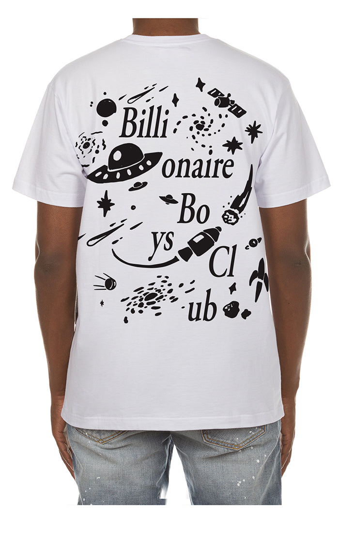 Back View of the Billionaire Boys Club BB Solar System SS Tee in White