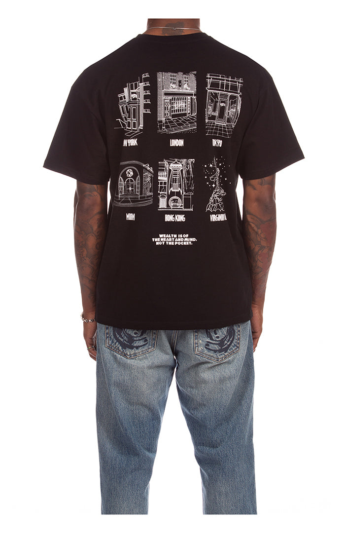 Back View of the Billionaire Boys Club Stores SS Tee in Black