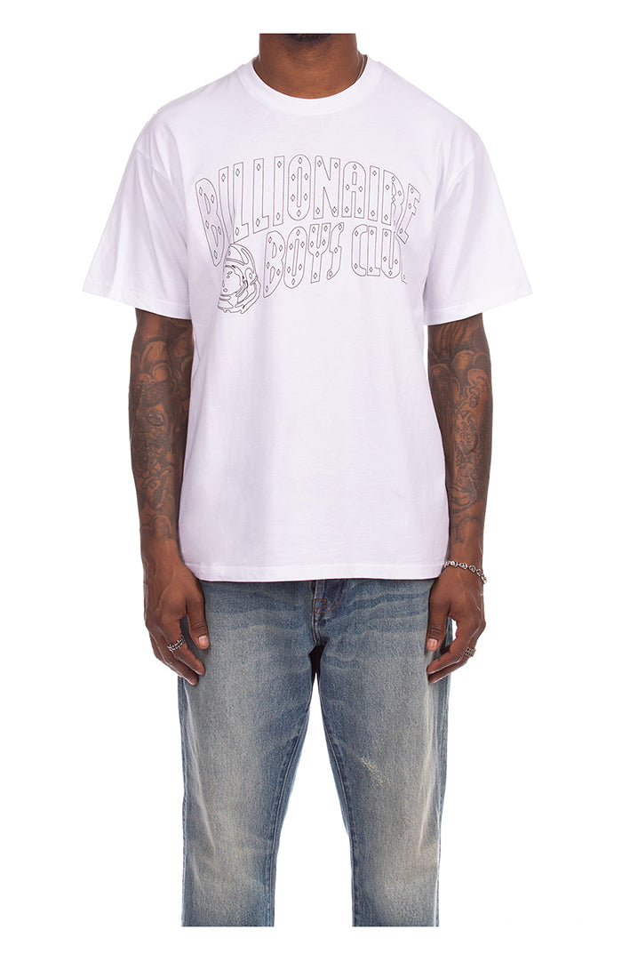 Front View of the Billionaire Boys Club Stores SS Tee in White