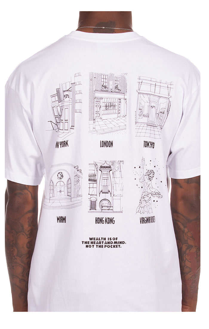 Back Close Up View of the Billionaire Boys Club Stores SS Tee in White