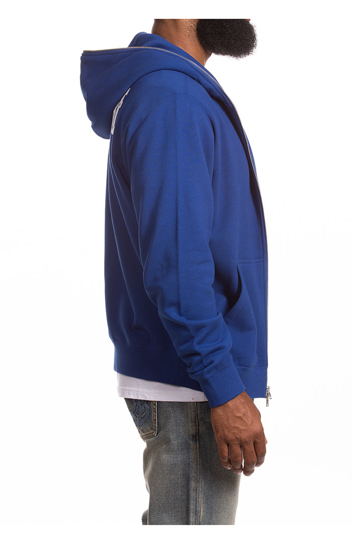 Right Side View of the Billionaire Boys Club Astro Zip Hoodie in Sodalite Blue