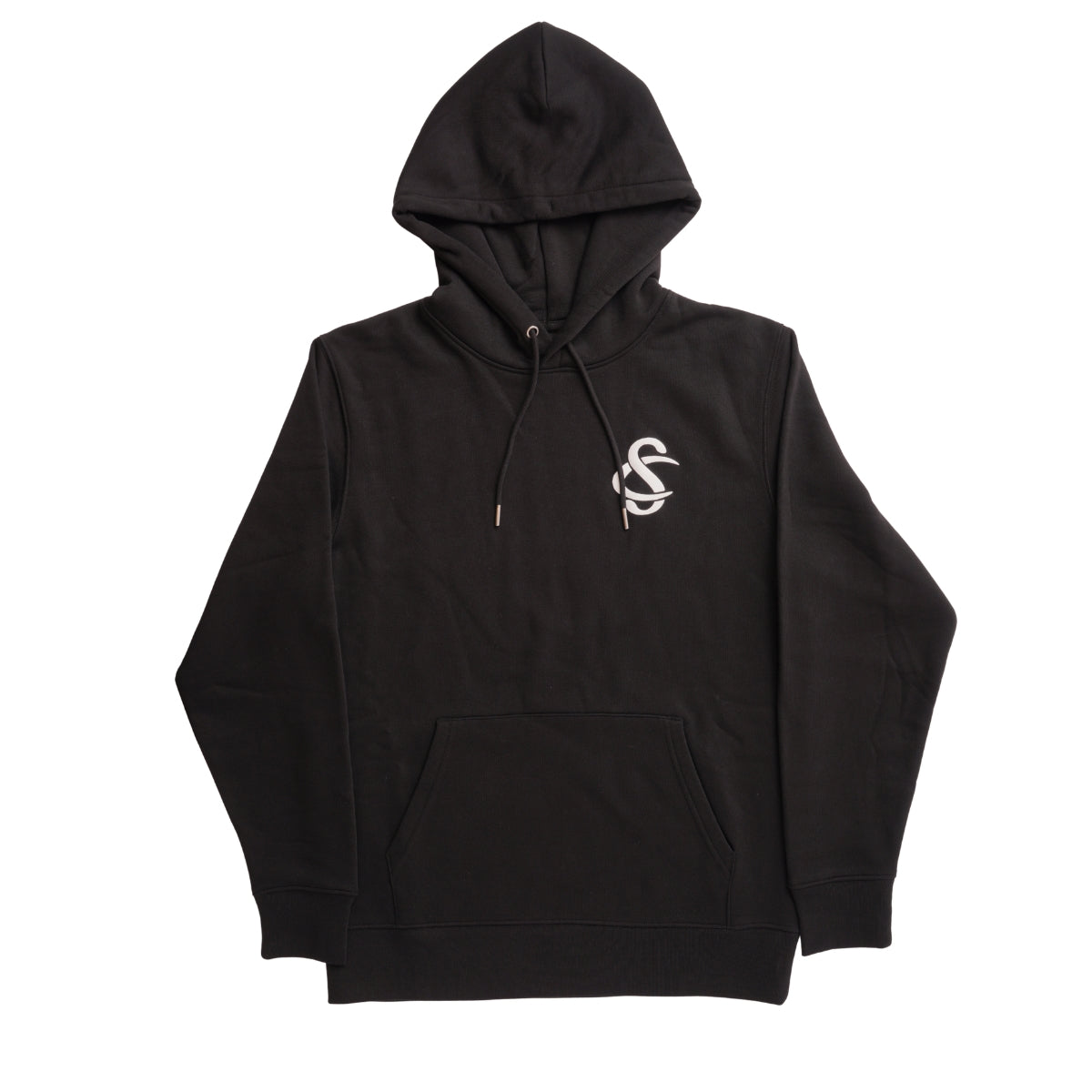 Front View of the Creative Soul Stacked Logo Hoodie in Black