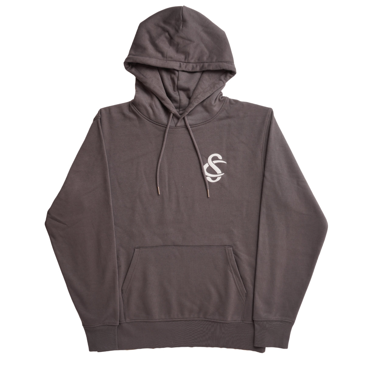 Front View of the Creative Soul Stacked Logo Hoodie in Grey