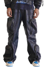 First Row UTILITY MA-1 WASHED LEATHER PANTS