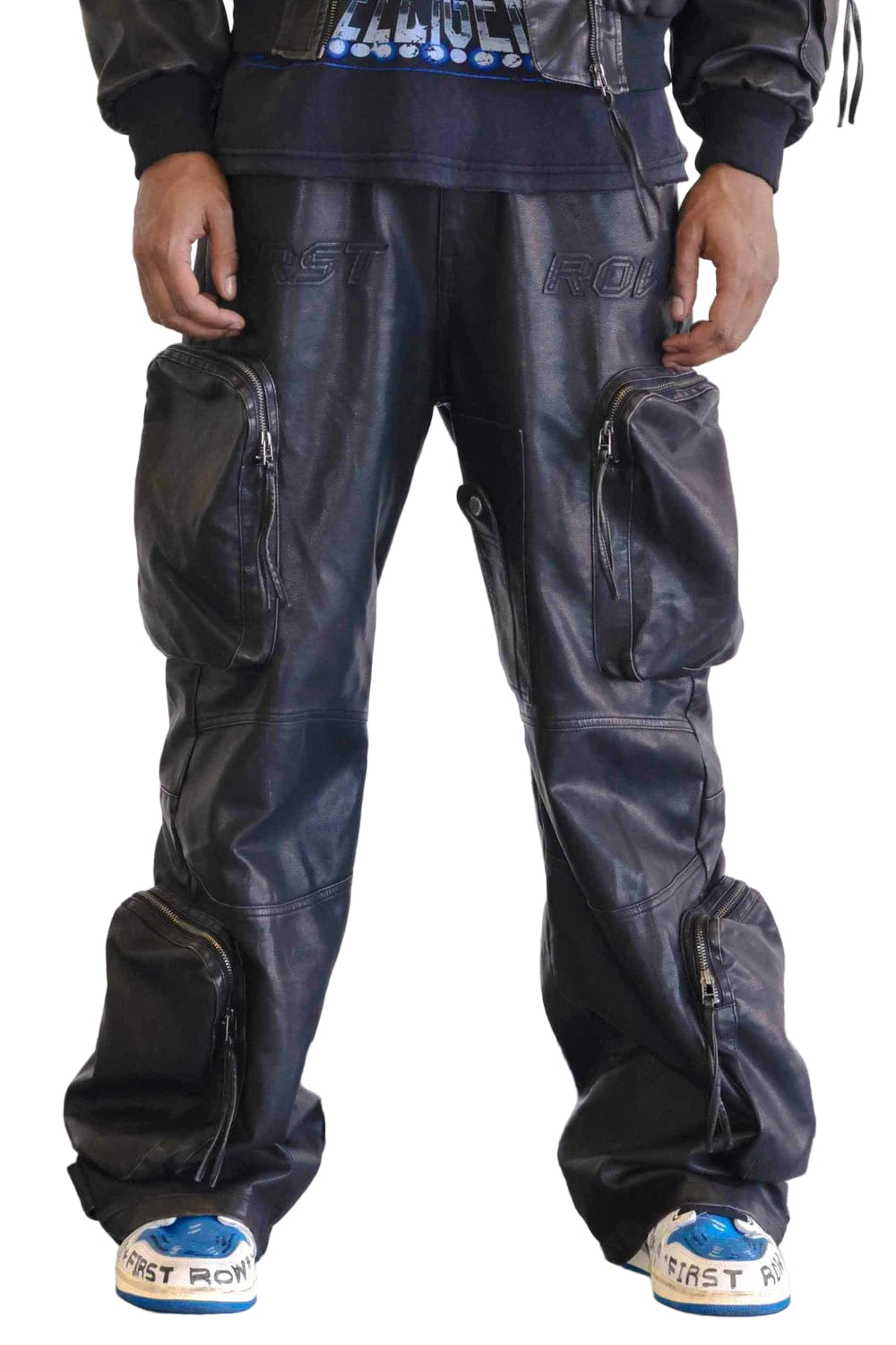 First Row UTILITY MA-1 WASHED LEATHER PANTS