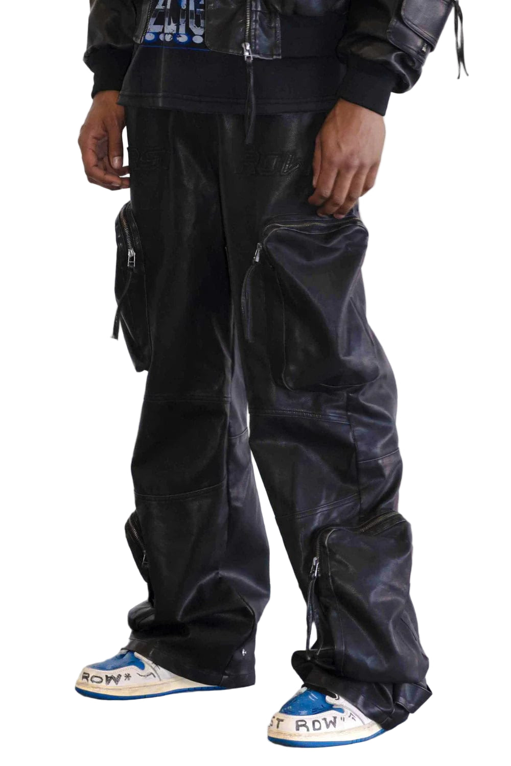 First Row UTILITY MA-1 WASHED LEATHER PANTS