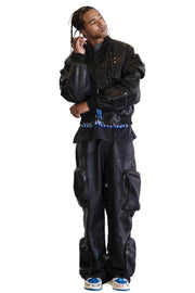 First Row UTILITY MA-1 WASHED LEATHER PANTS