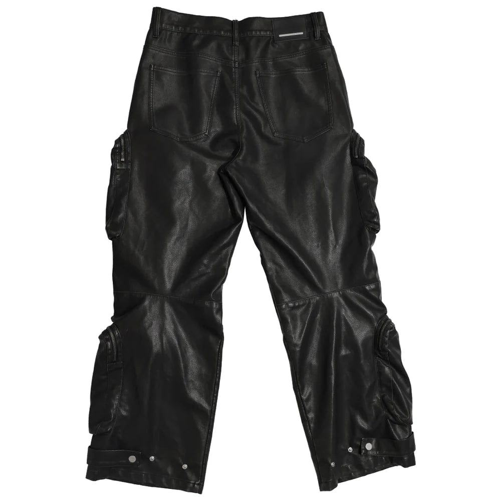 First Row UTILITY MA-1 WASHED LEATHER PANTS