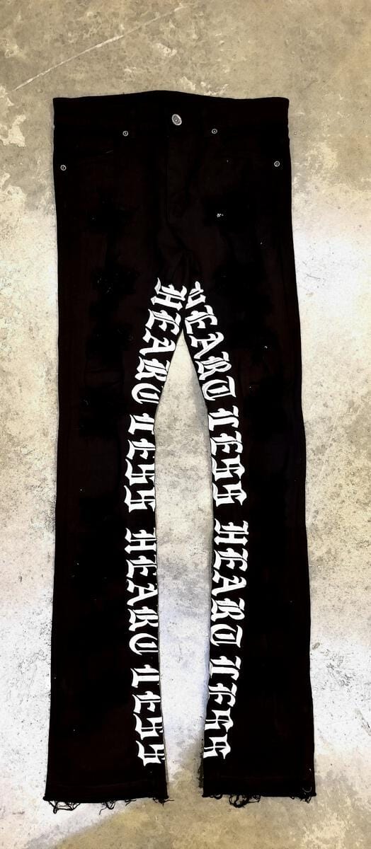 Focus Jeans 29 / Black/White Heartless Flare Stack