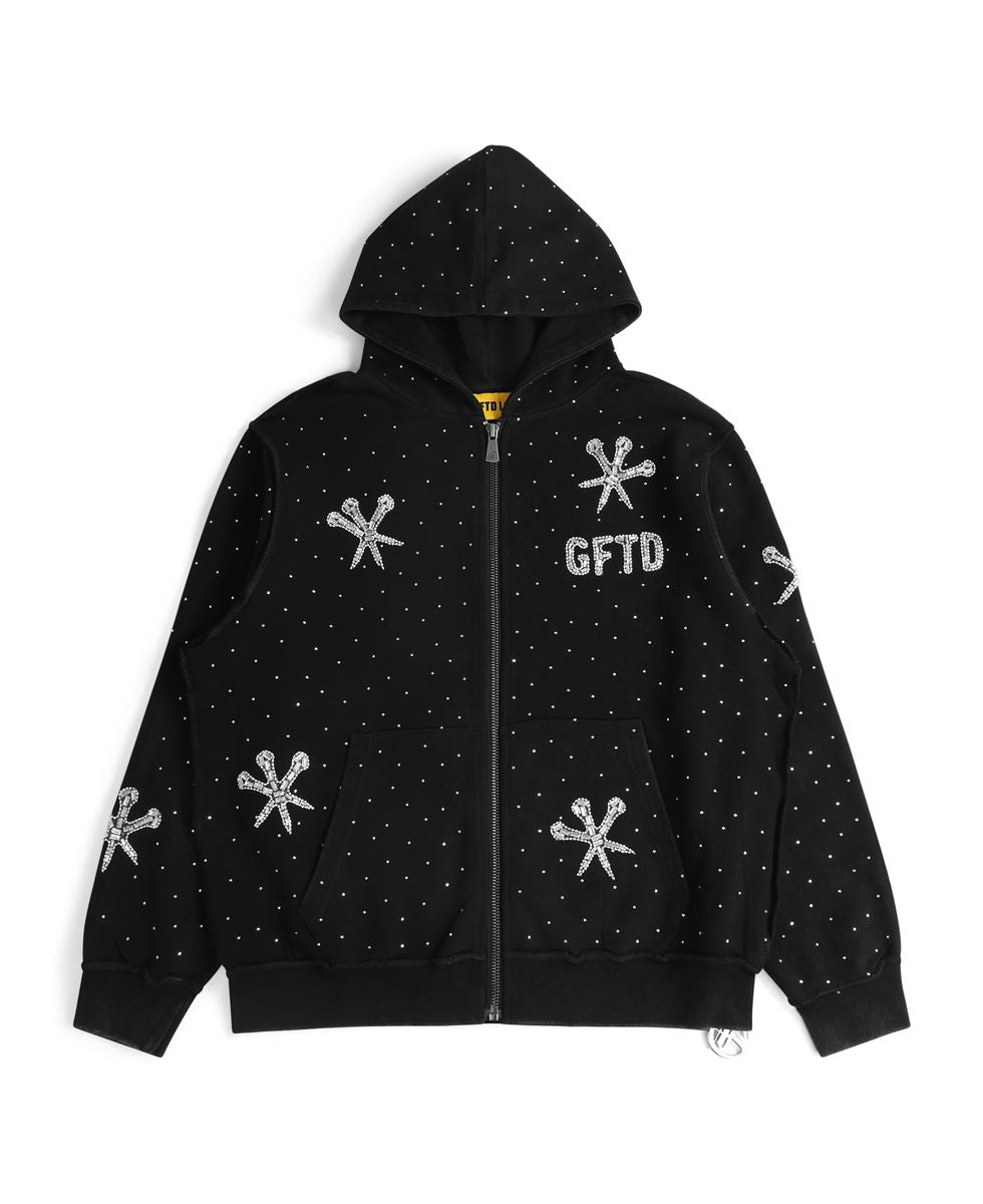 Front View of the Dagger Blk Hoody by GFTD LA