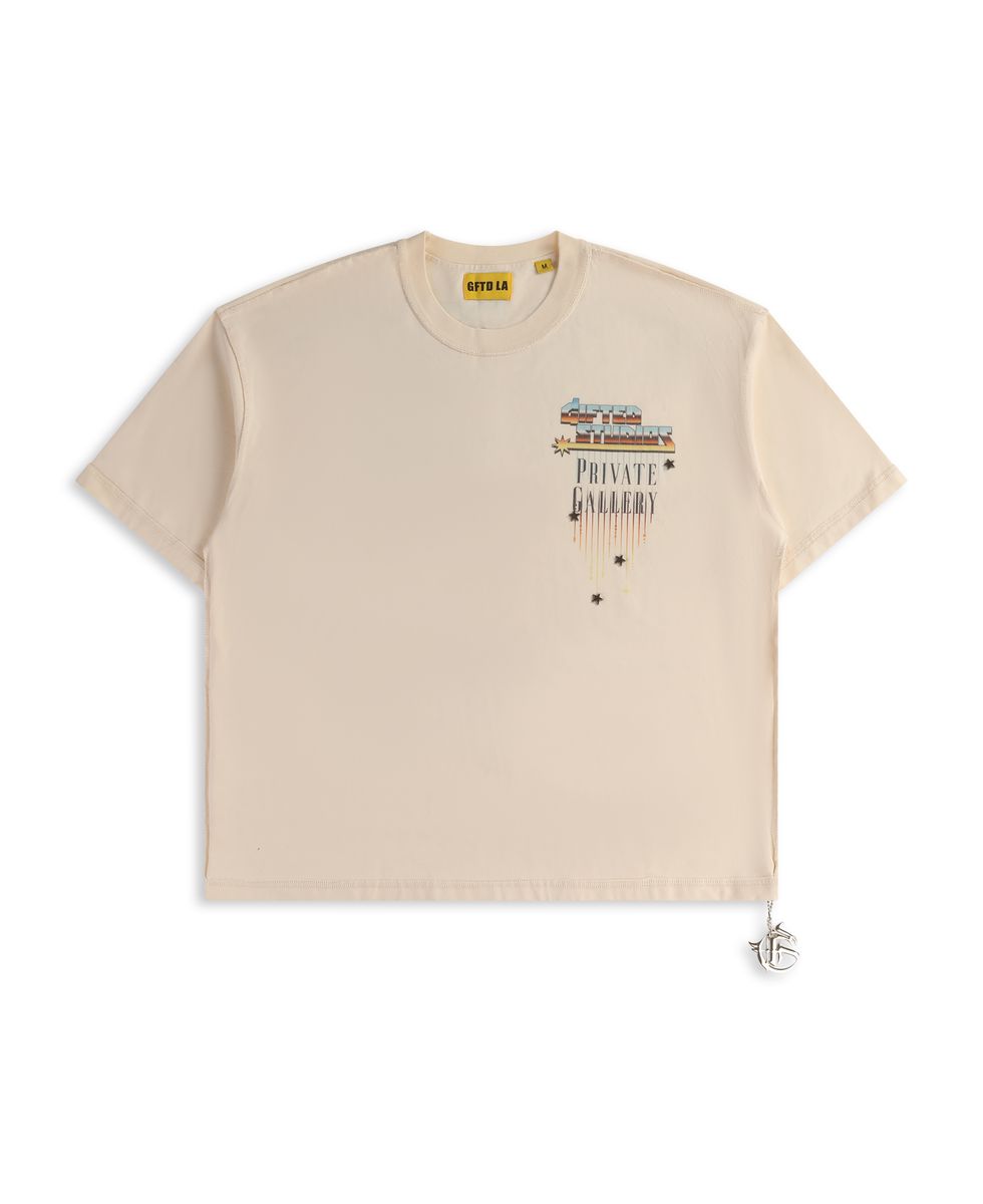Back View of the Private Gallery Bone Tee by GFTD LA