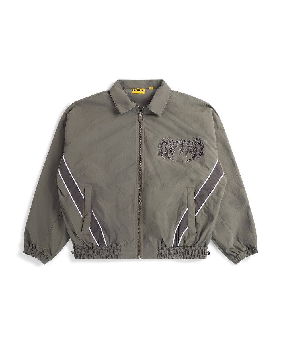 Front View of the Vision Green Jacket by GFTD LA