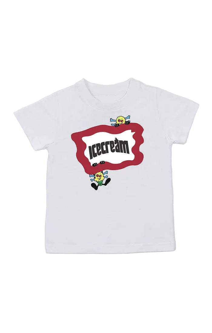 Front View of the IceCream Kids Hang on SS Tee in white